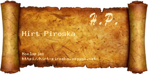Hirt Piroska névjegykártya