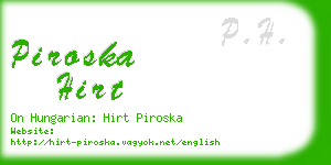 piroska hirt business card